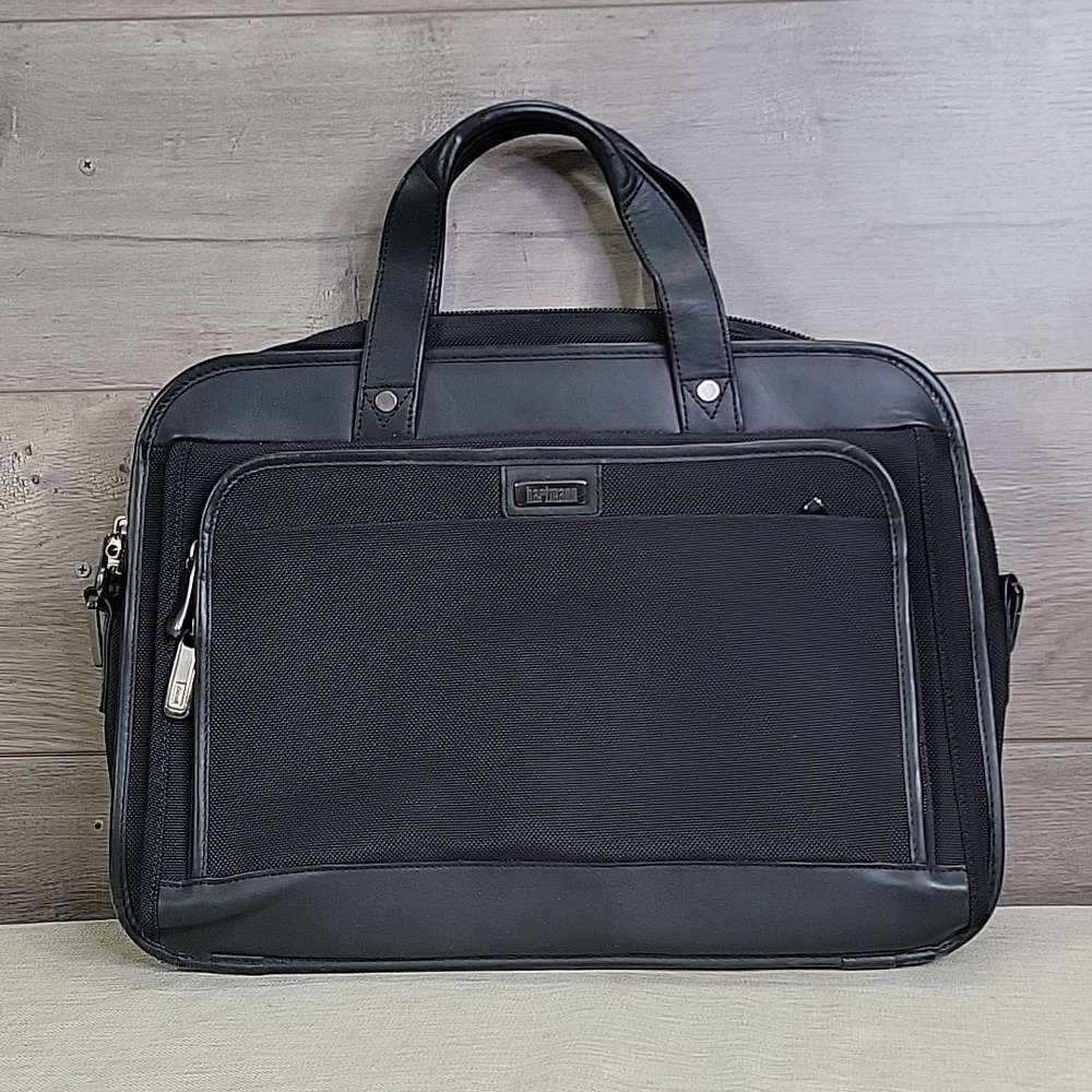 Hartman Black Nylon Leather Shoulder Bag Briefcase Bag Tote Work